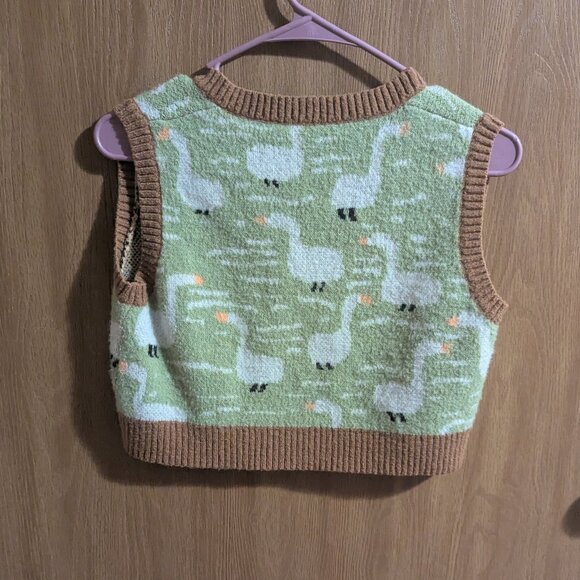Cider Green Goose Sweater Vest, M - Picture 2 of 4